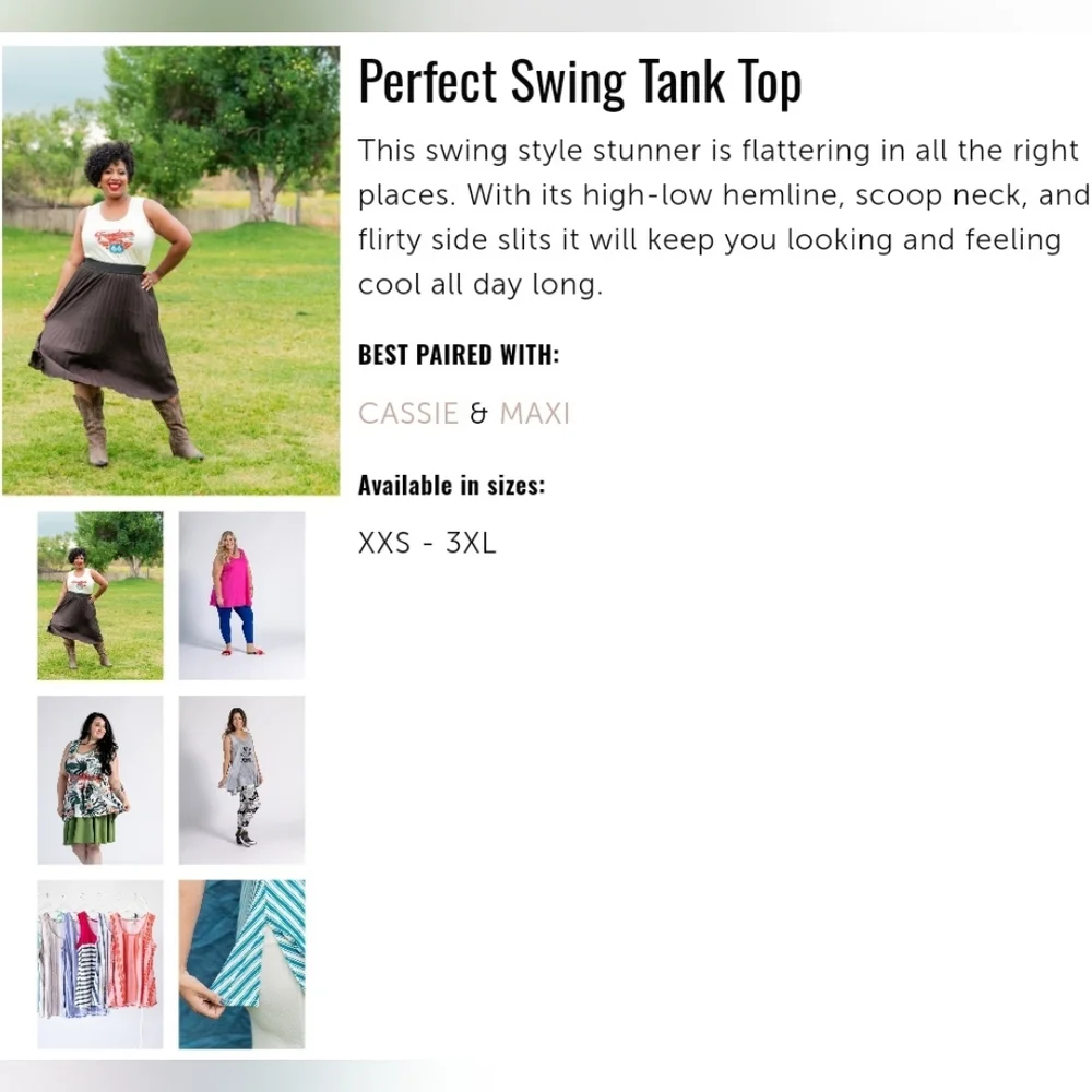 LuLaRoe S Red & White Striped Perfect T Tank Top - Picture 13 of 16